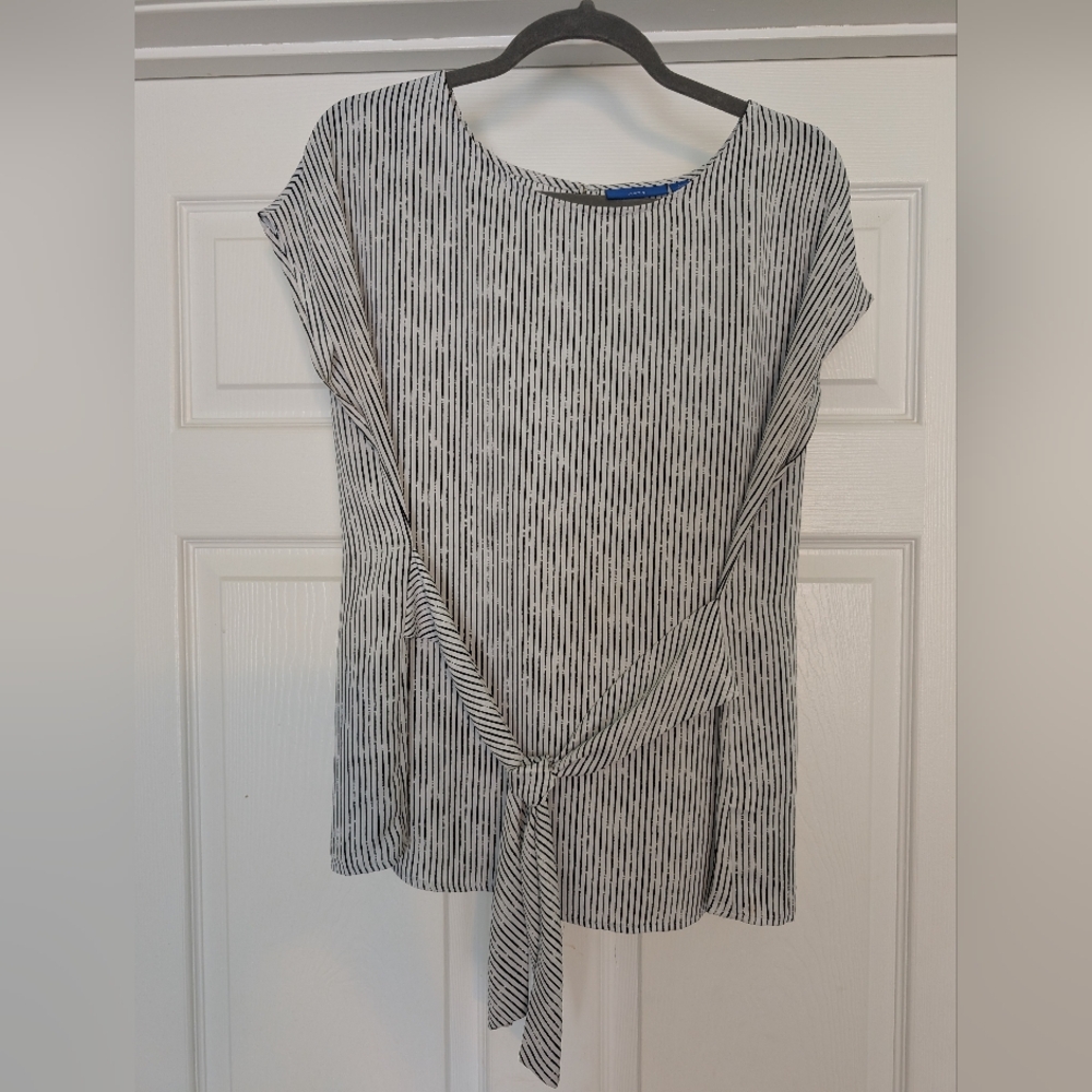 Apt. 9 Striped Black and White Blouse